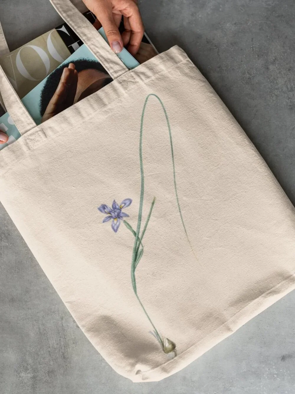 Barbary Nut Vintage Floral Print Graphic Canvas Tote Bag